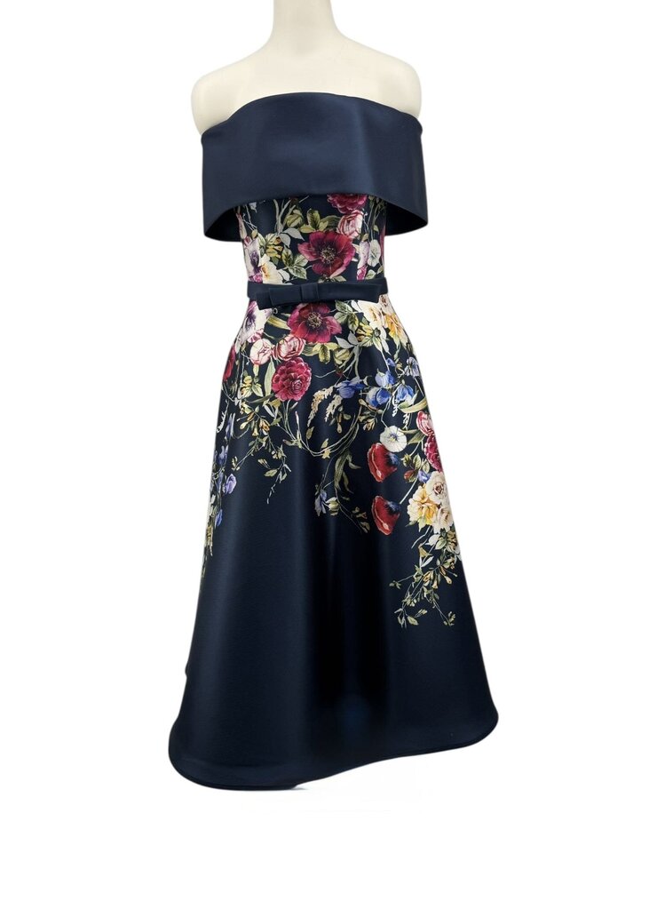 Floral Belted Pique Banded Strapless / HC5