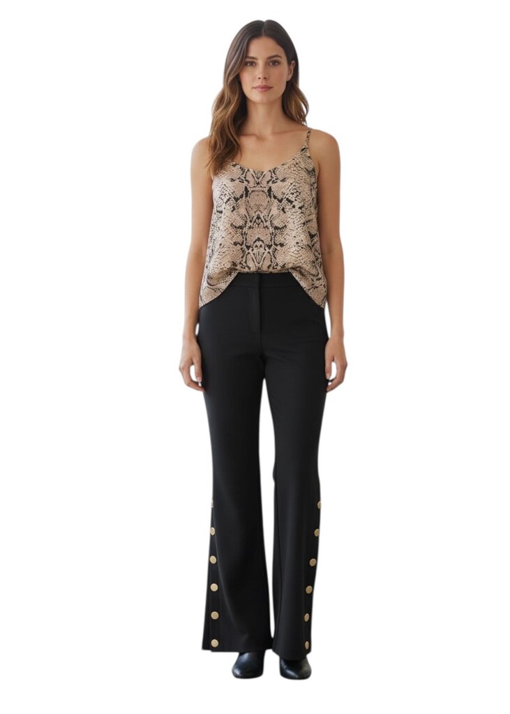 Gracie Button Detail Flare Pants