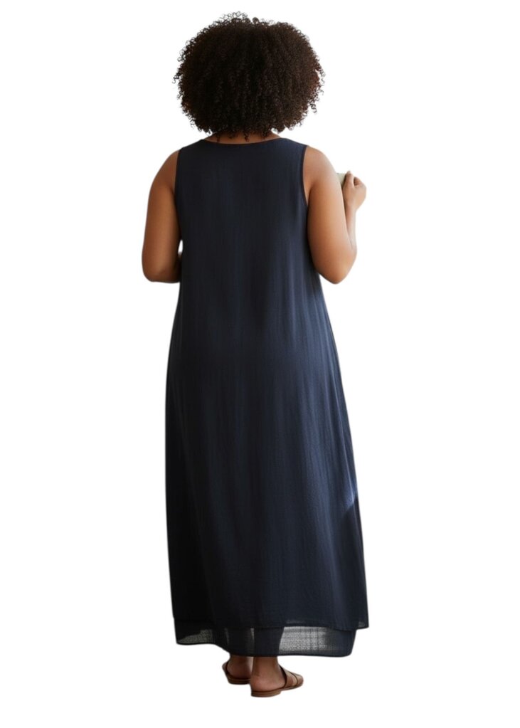 Emmelle Crepe Sleeveless Shift Maxi Dress