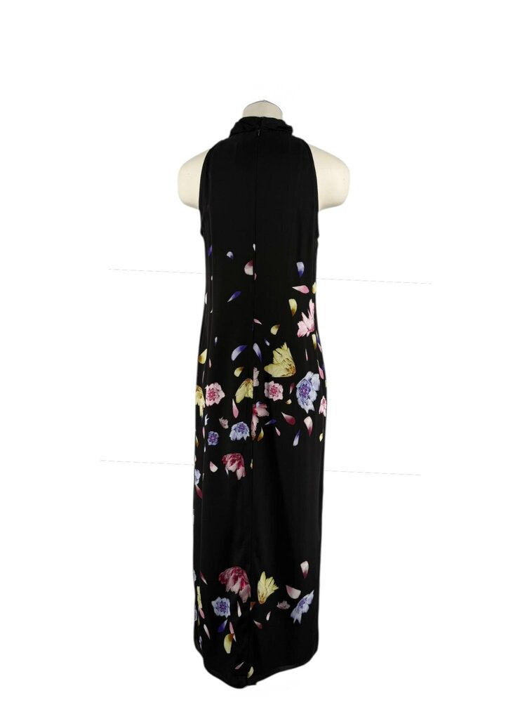 Floral Sleeveless Silk Maxi Dress