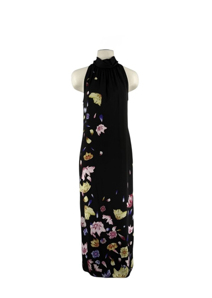 Floral Sleeveless Silk Maxi Dress