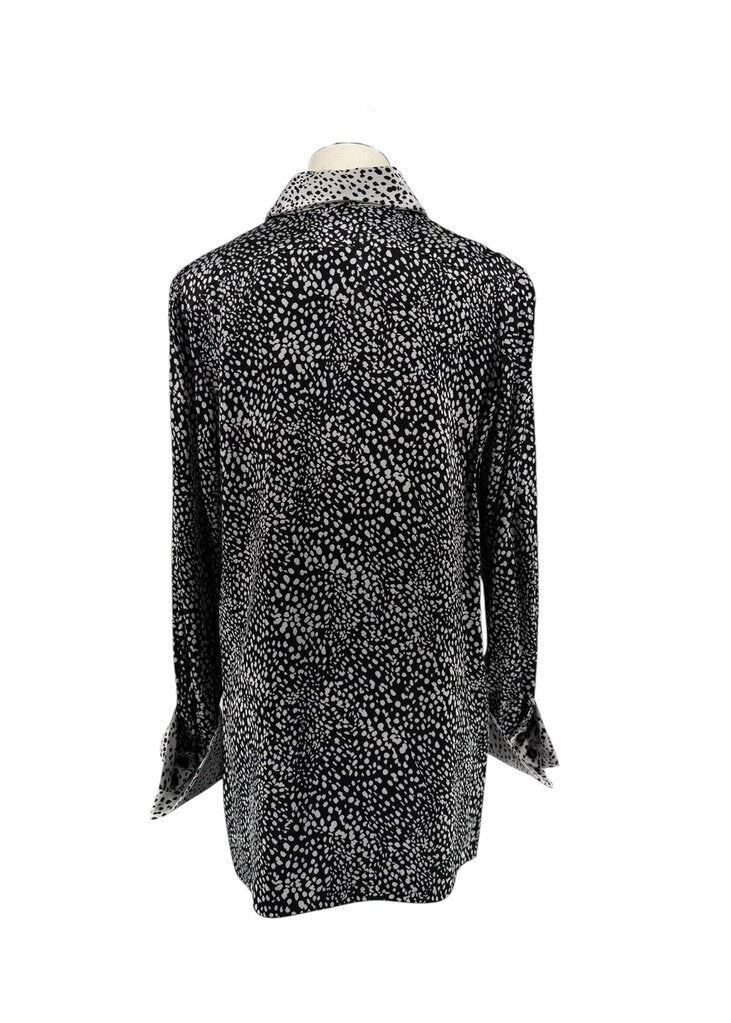 Mi Jong Lee Speckle Silk Reversible Tunic Blouse