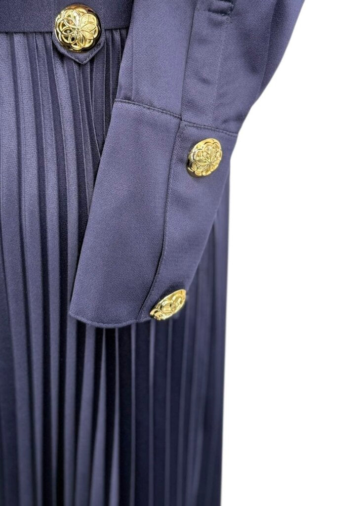 Flora Collared Knife Pleat Maxi / HC5