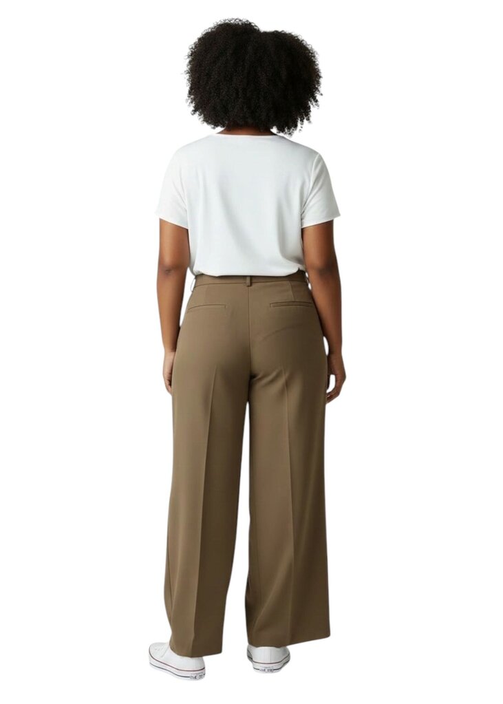 Pleated Wool Wide Leg Pants