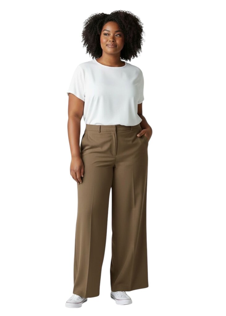 Pleated Wool Wide Leg Pants