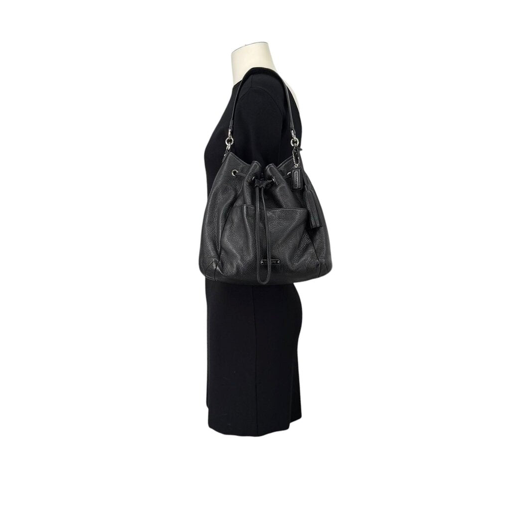 Avery Pebbled Leather Drawstring Bag