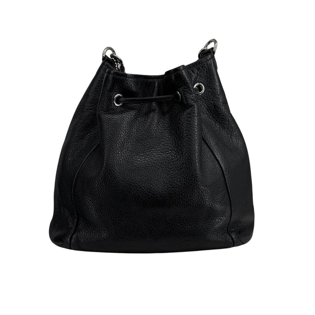 Avery Pebbled Leather Drawstring Bag