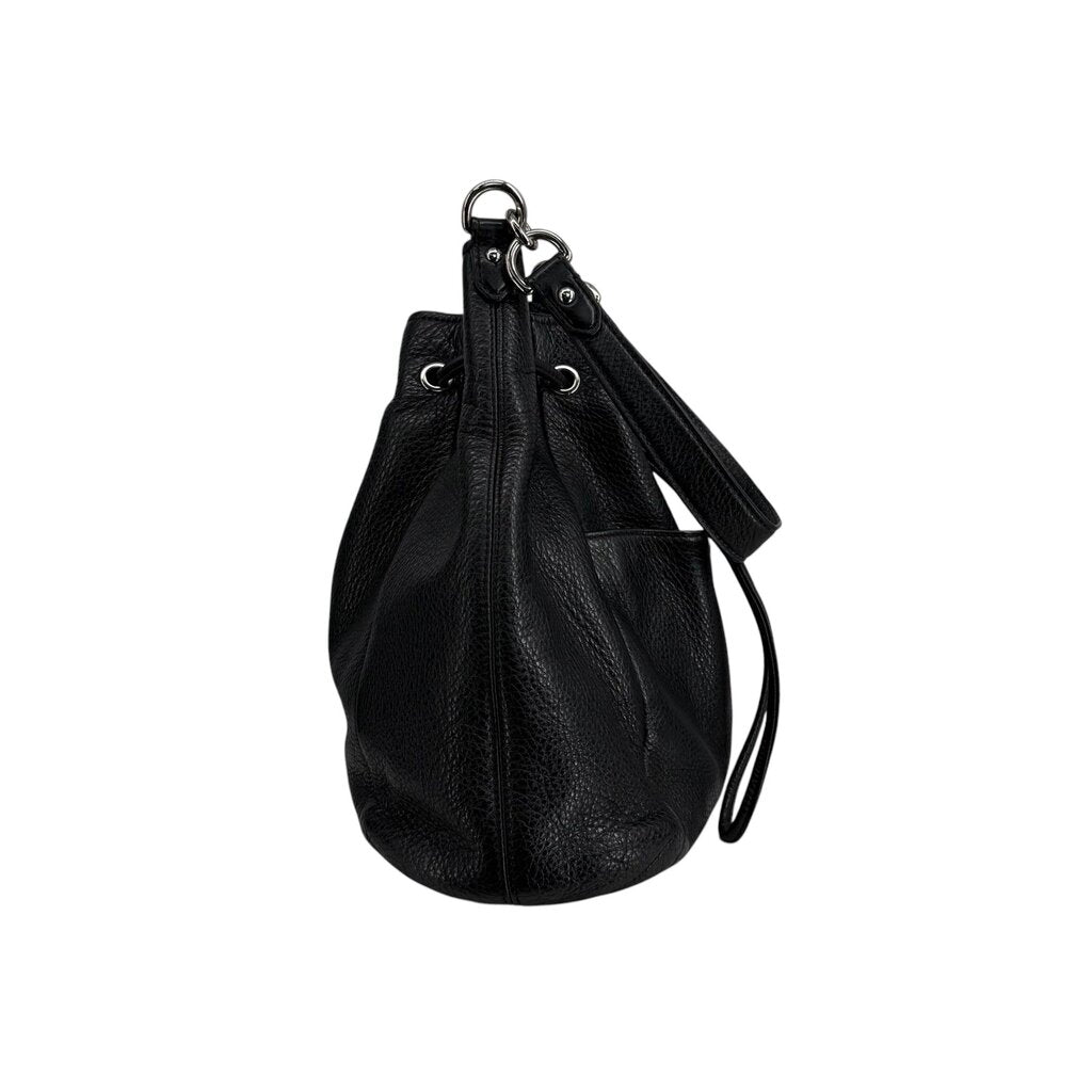 Avery Pebbled Leather Drawstring Bag