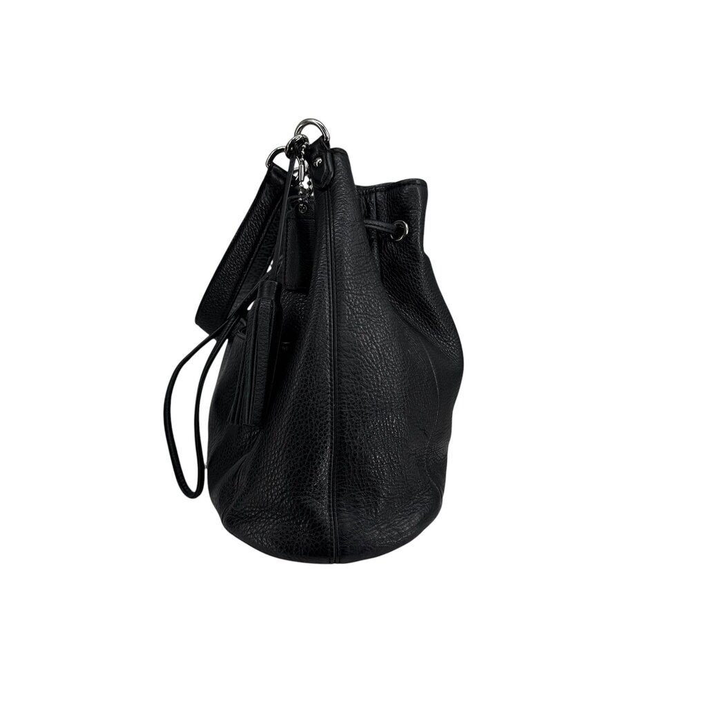 Avery Pebbled Leather Drawstring Bag
