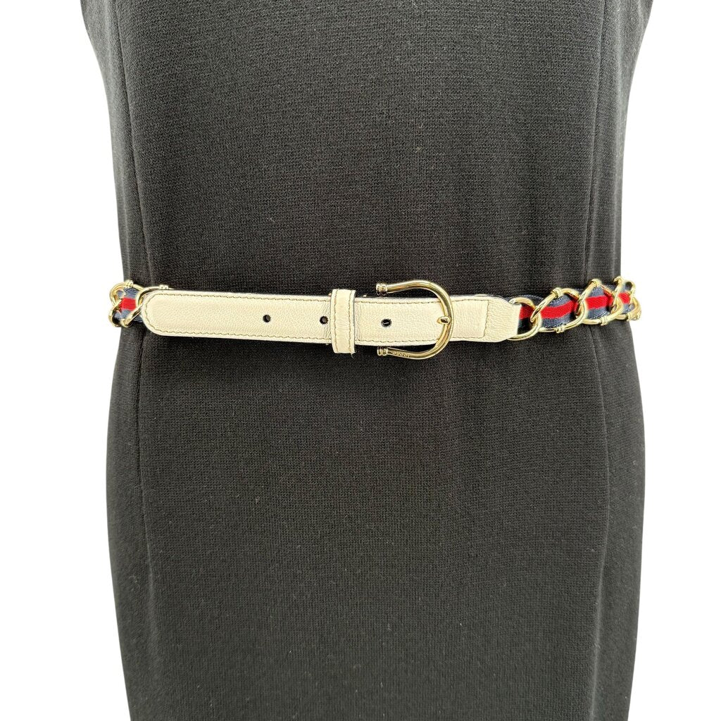 Gold Chain and Leather Belt