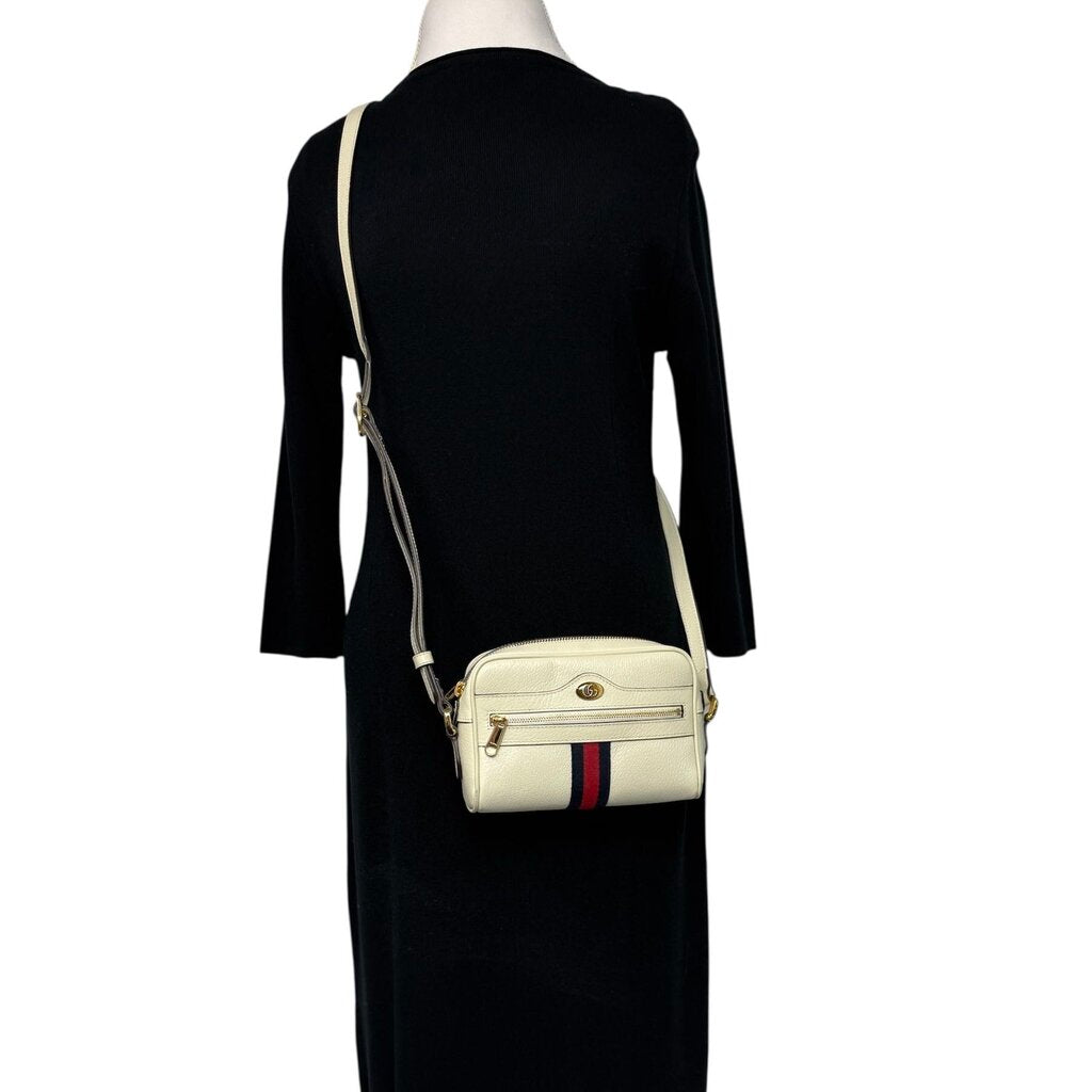 Gucci Ophidia Pebbled Leather Mini Ophidia Crossbody Shoulder Bag