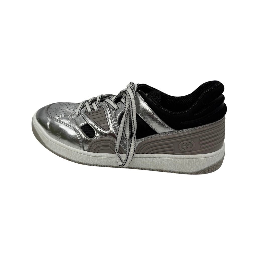 Gucci Mac 80 Basket Metallic Women's Leather Trainer Sneaker