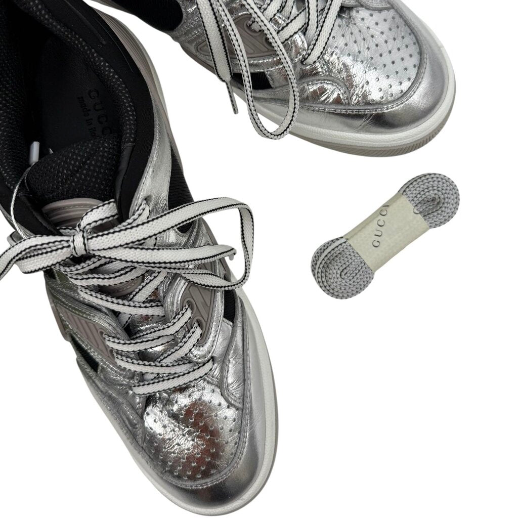 Gucci Mac 80 Basket Metallic Women's Leather Trainer Sneaker