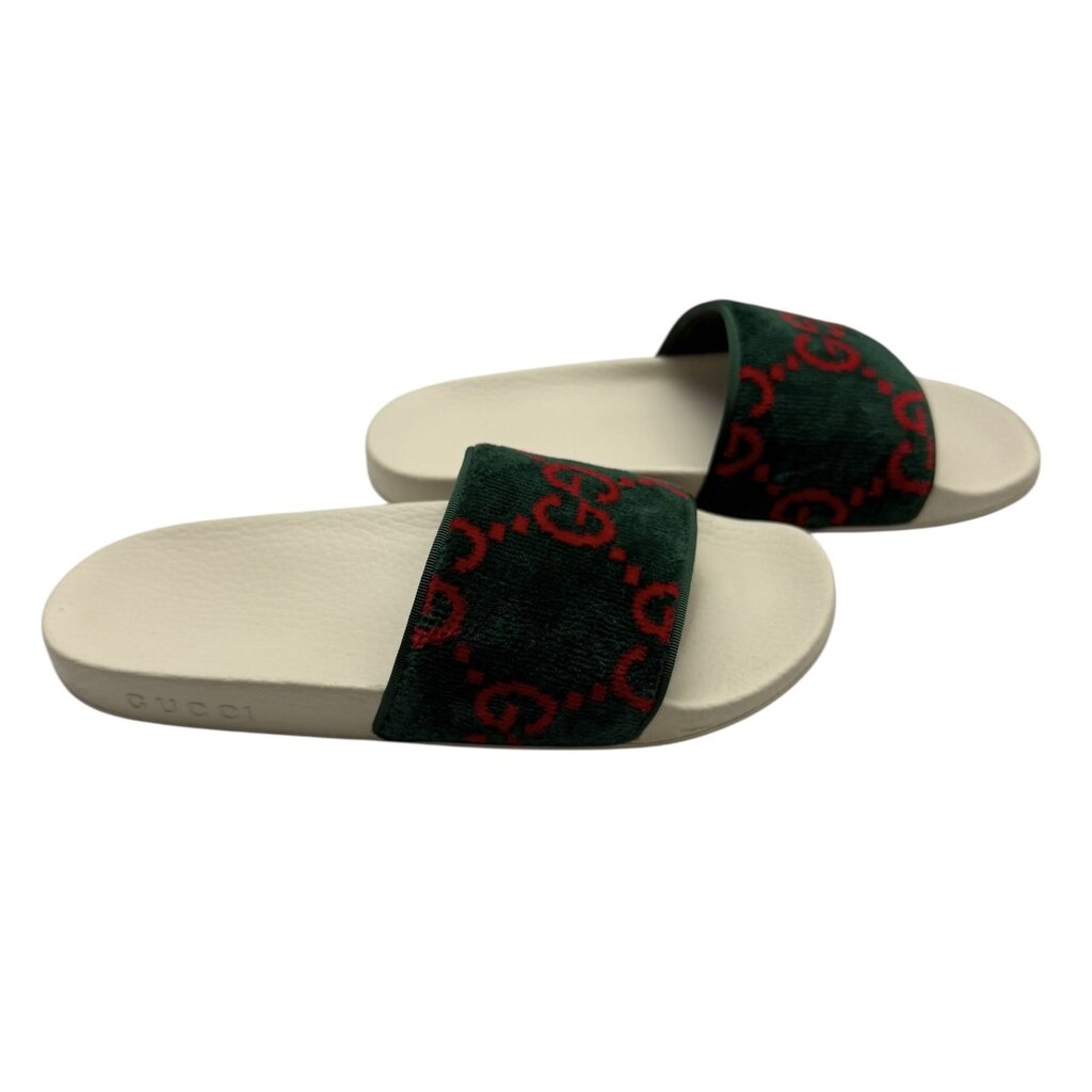 Gucci Unisex Pursuit Terrycloth GG Rubber Slides