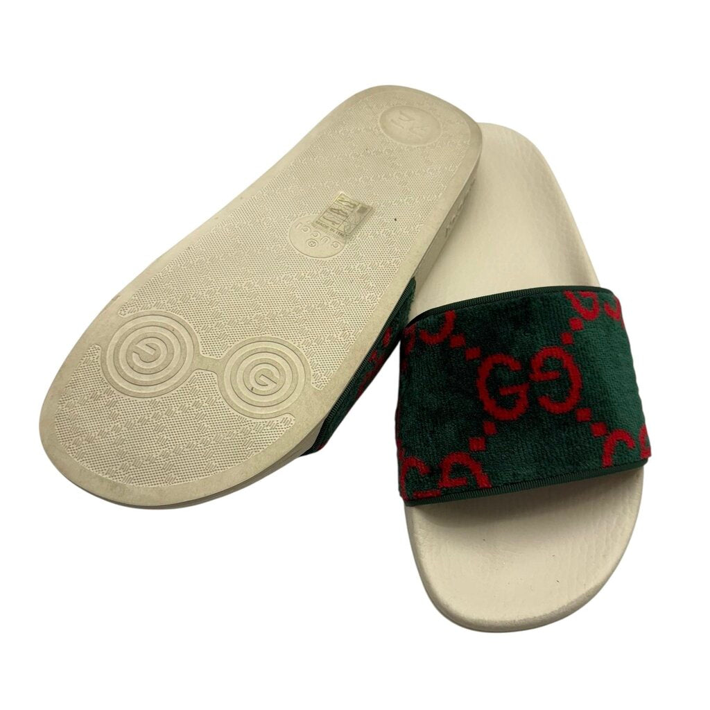 Gucci Unisex Pursuit Terrycloth GG Rubber Slides