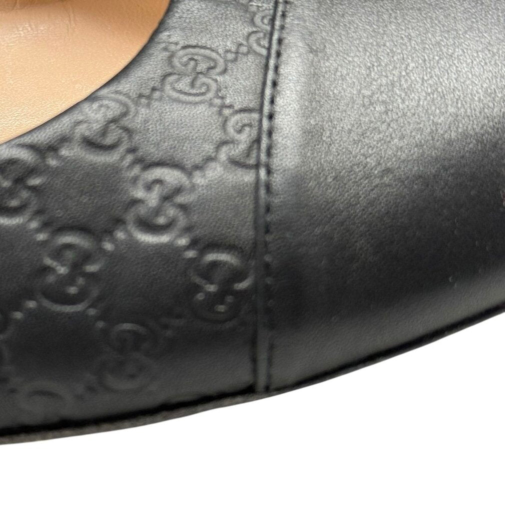 Gucci Women's Cap Toe Micro Guccisimo Ballet Flat Shoe