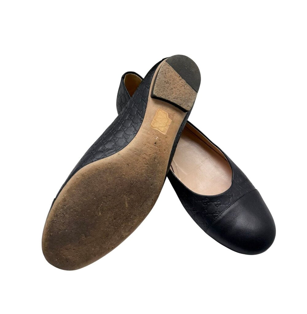 Gucci Women's Cap Toe Micro Guccisimo Ballet Flat Shoe