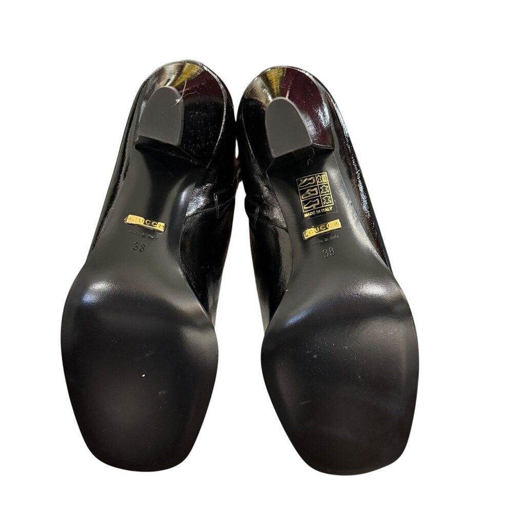 Zumi Check Knee High Boots with Interlocking Gucci Supreme Logo Bit