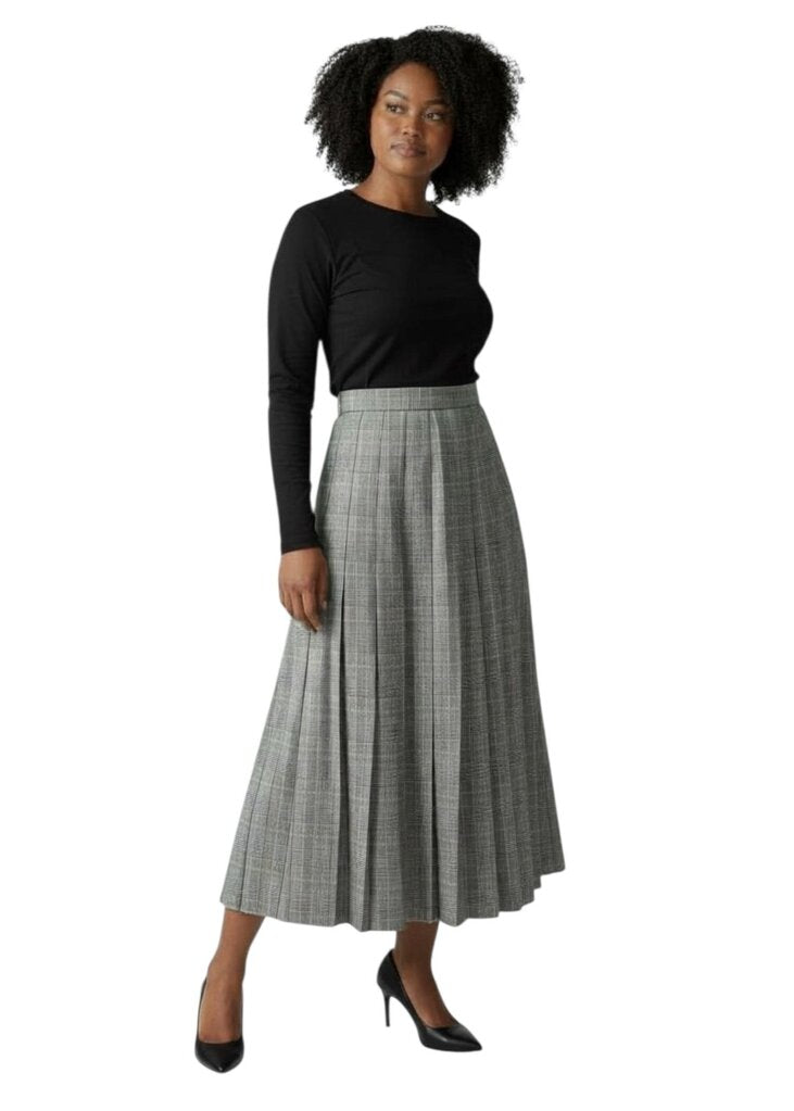 Pleated Wool Maxi Skirt