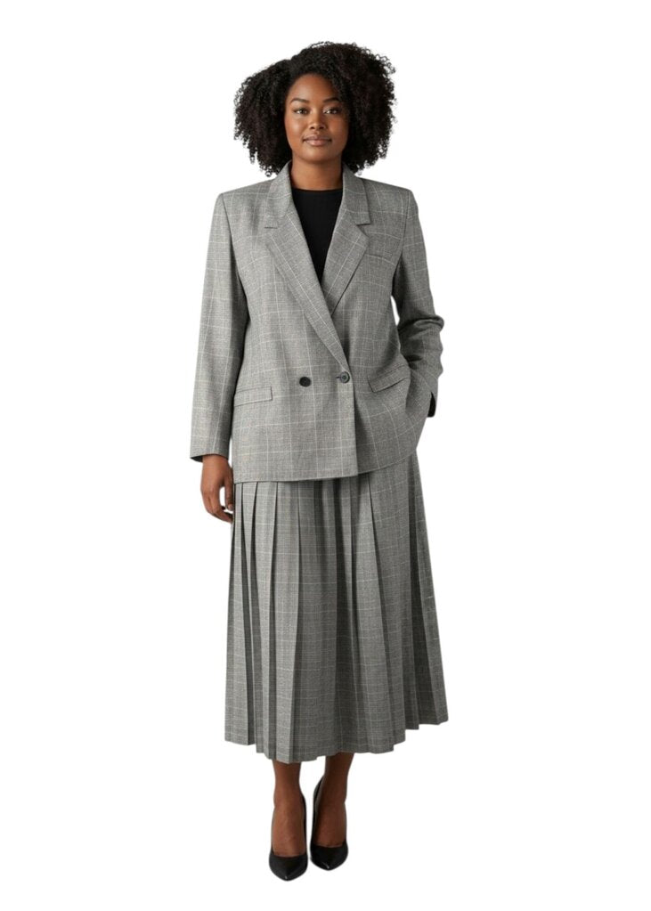 Pleated Wool Maxi Skirt