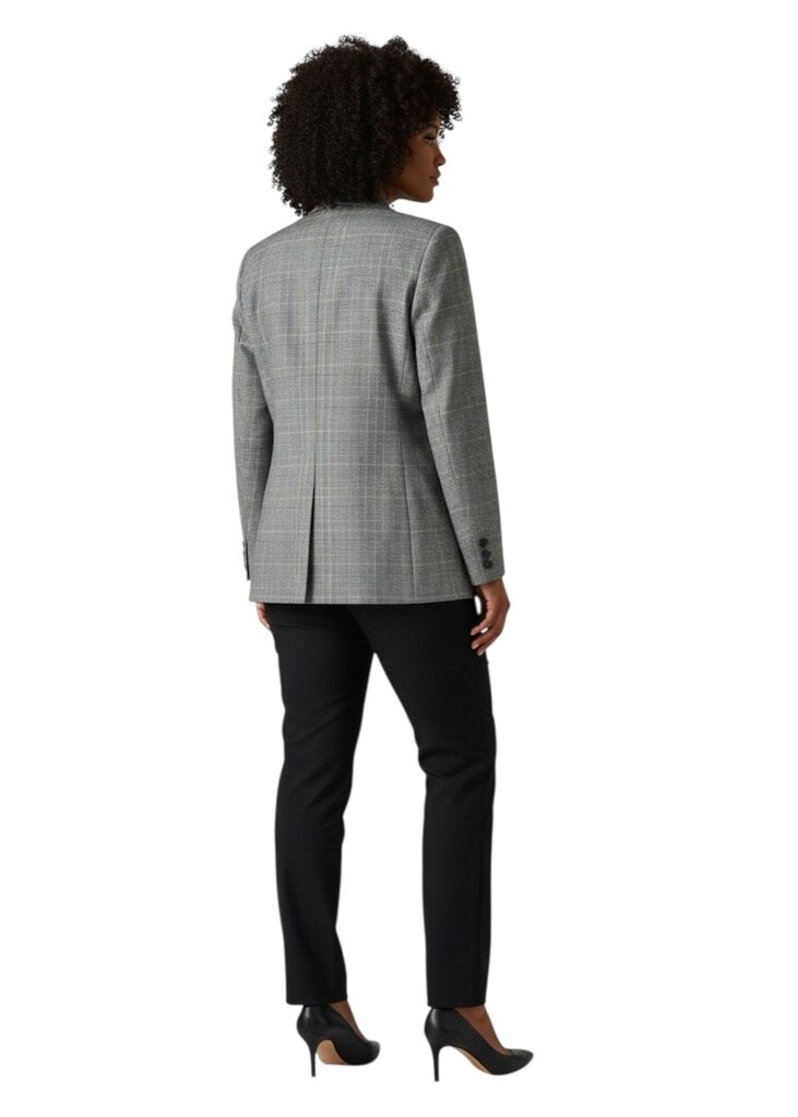 Houndstooth Plaid 2 Button Blazer / ID5