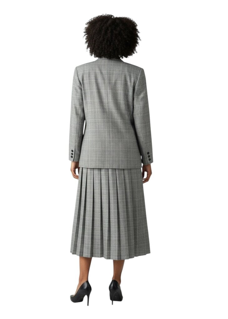 Plaid 2-Button Blazer