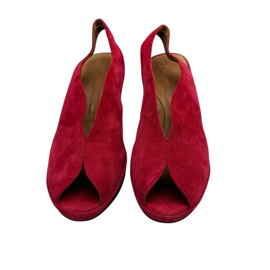 Odetta Suede Peep Toe Slingback / ID5