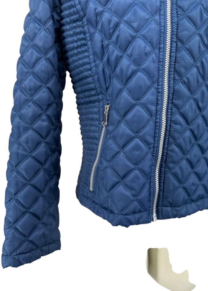Moto Style Quilted Zip Stand Up Collar Jacket