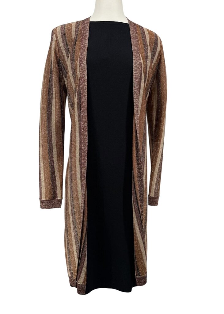 L'Agence Lurex Striped Belted Duster Cardigan Womens