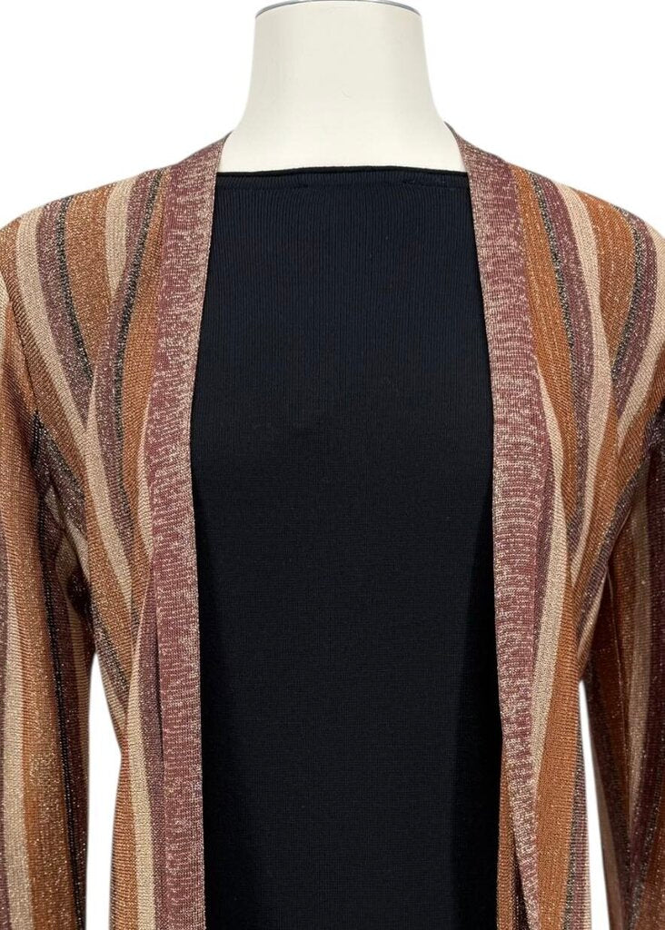 L'Agence Lurex Striped Belted Duster Cardigan Womens