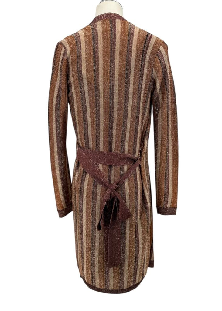L'Agence Lurex Striped Belted Duster Cardigan Womens
