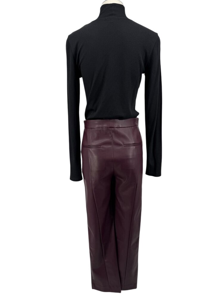 Ann Taylor Eva Faux Leather Womens Pants Tapered Tab