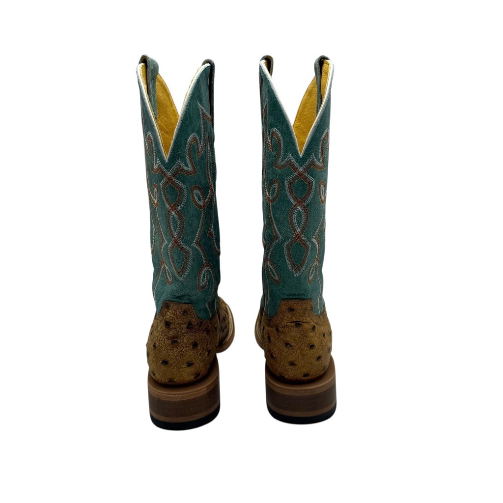 Cavenders Ostrich Stamped Ebroidered Square Womens Cowboy Boots