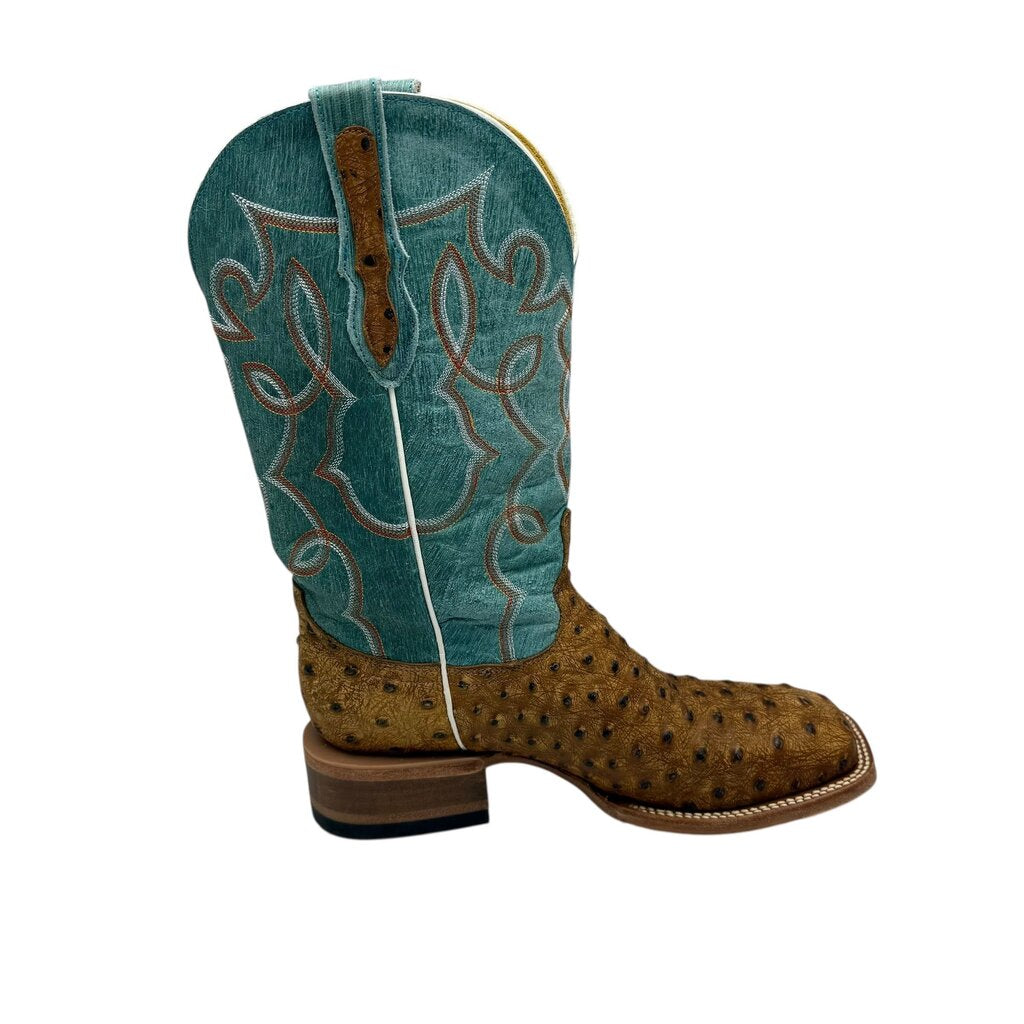 Cavenders Ostrich Stamped Ebroidered Square Womens Cowboy Boots