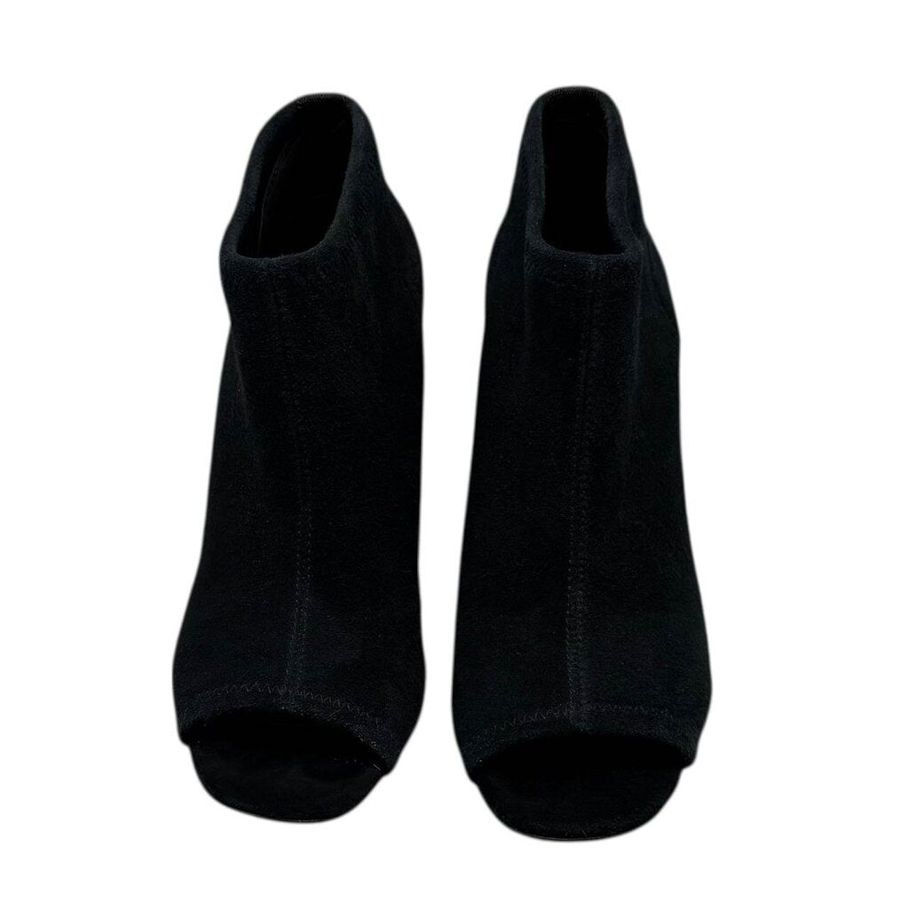 Suede Tortoiselle Peep Toe Bootie