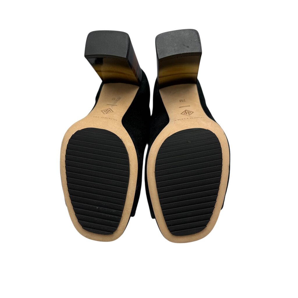 Suede Tortoiselle Heel Peep Toe Womens Shoe