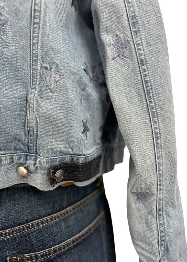 Samantha Sipos Star Jean Jacket with Collar