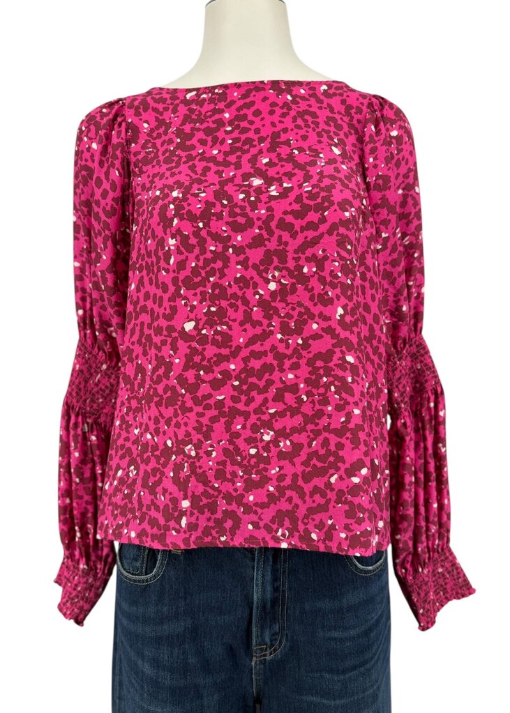 Marie Oliver Fuschia Leopard Top