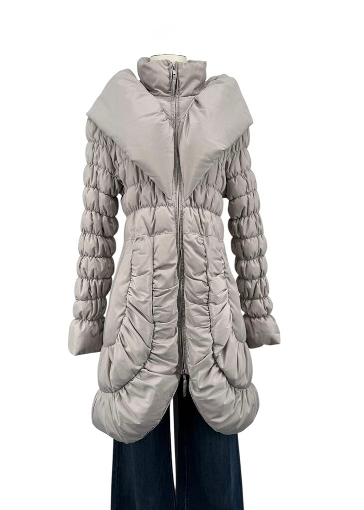 Ciao Milano Grey Fitted Puffer Coat
