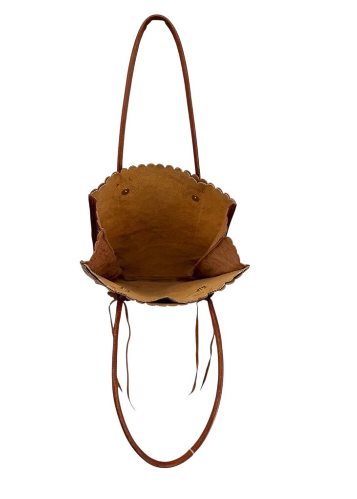 Patricia Nash Womens Tooled Brown Leather Shoulder Bag