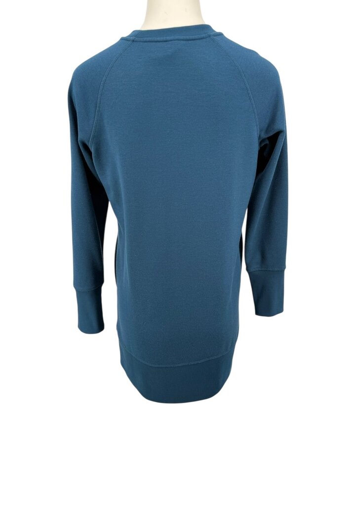 Athleta Teal Sweatshirt XS Womens Ribbed Sleeves