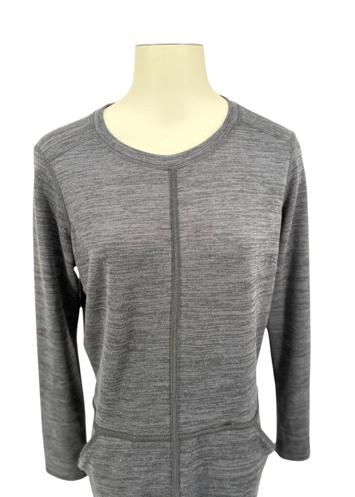 Athleta Teal Sweatshirt XS Womens Ribbed Sleeves