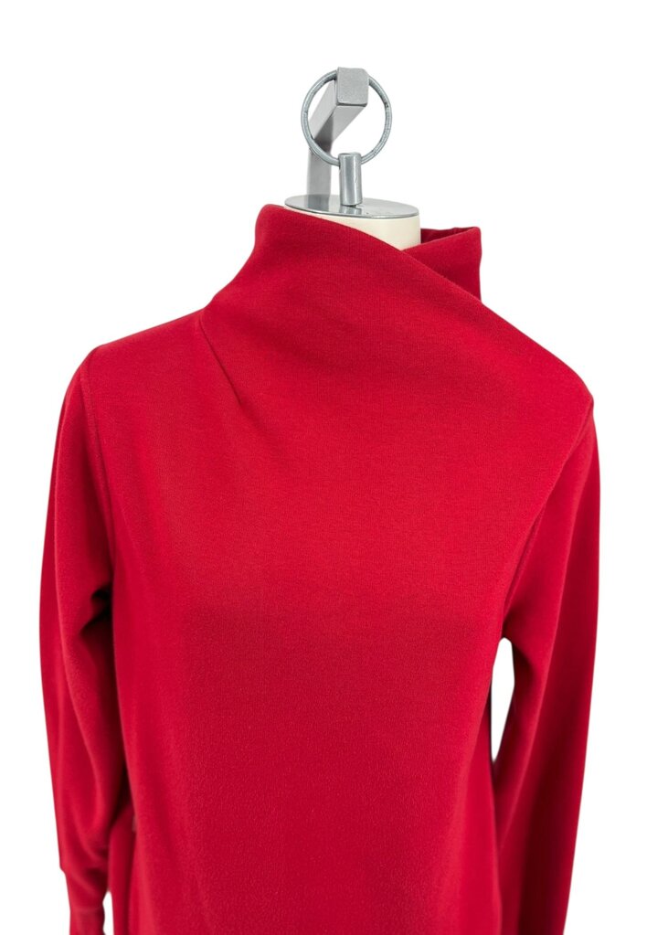 Athleta Red Women's High Collar Sweatshirt Dress