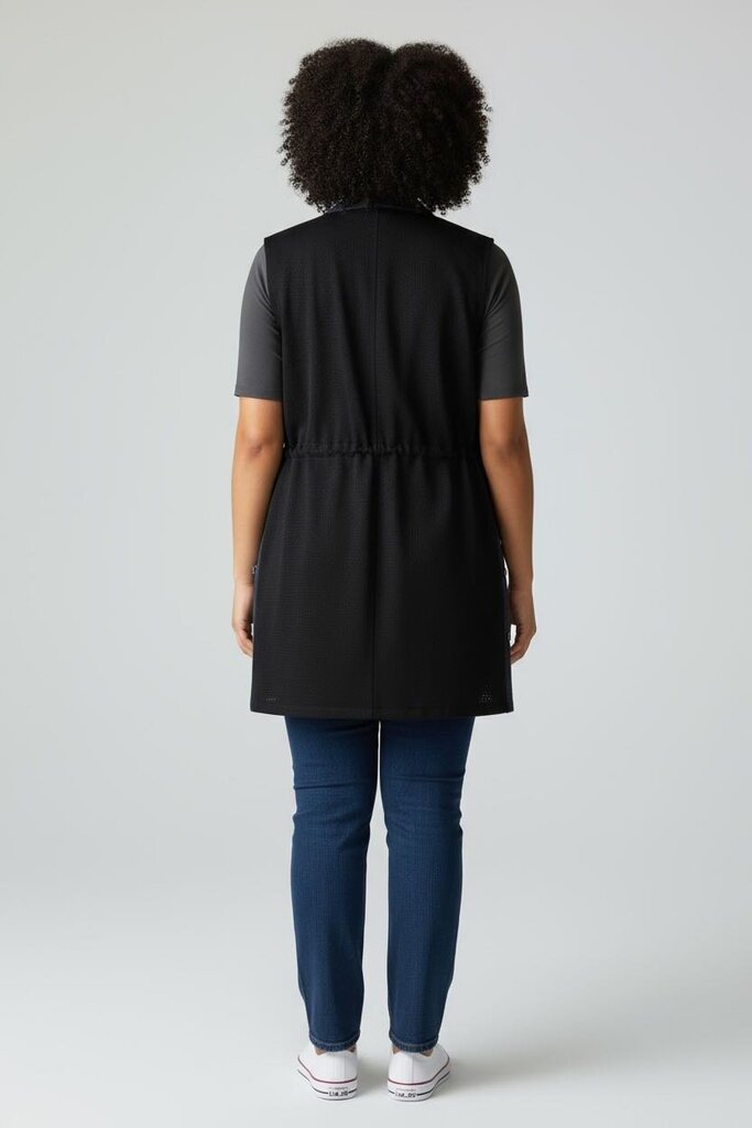 Perforated Suede/Denim Vest