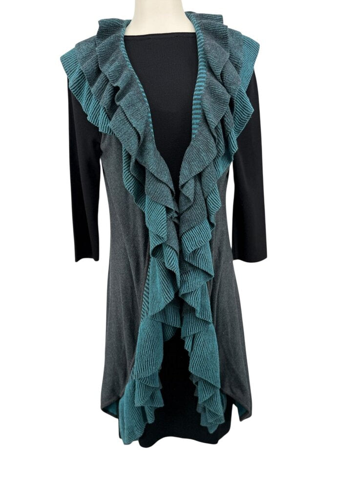 Embroidered Ruffle Cardigan