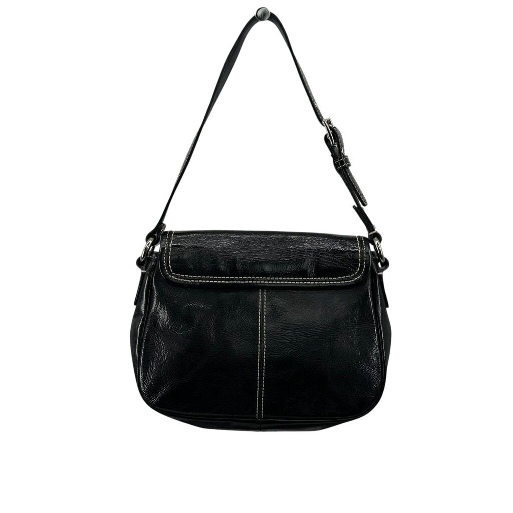 Leather Flap Closure Handbag
