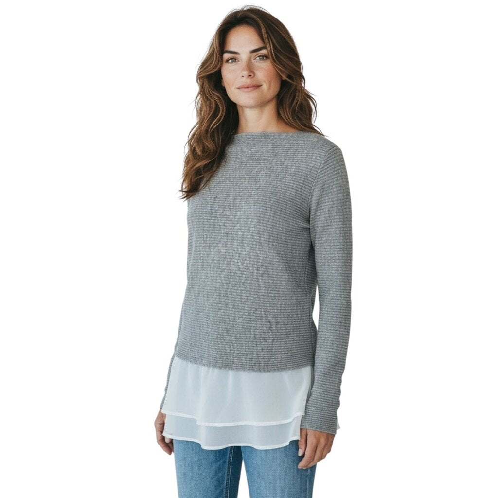Ribbed Cashmere Blend Layered Sweater