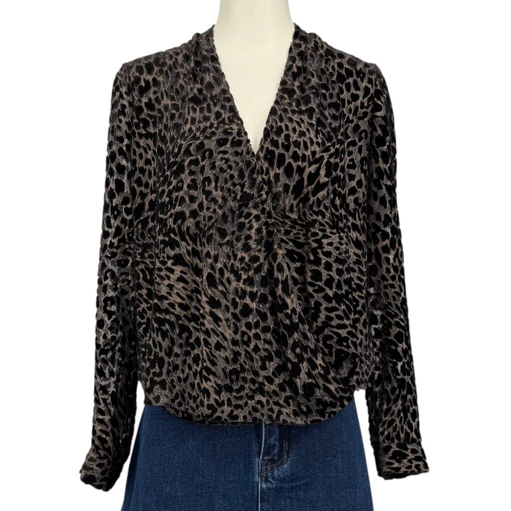 Animal Print Velvet Burnout Top