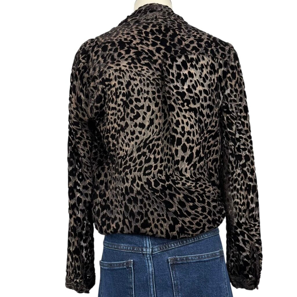 Animal Print Velvet Burnout Top