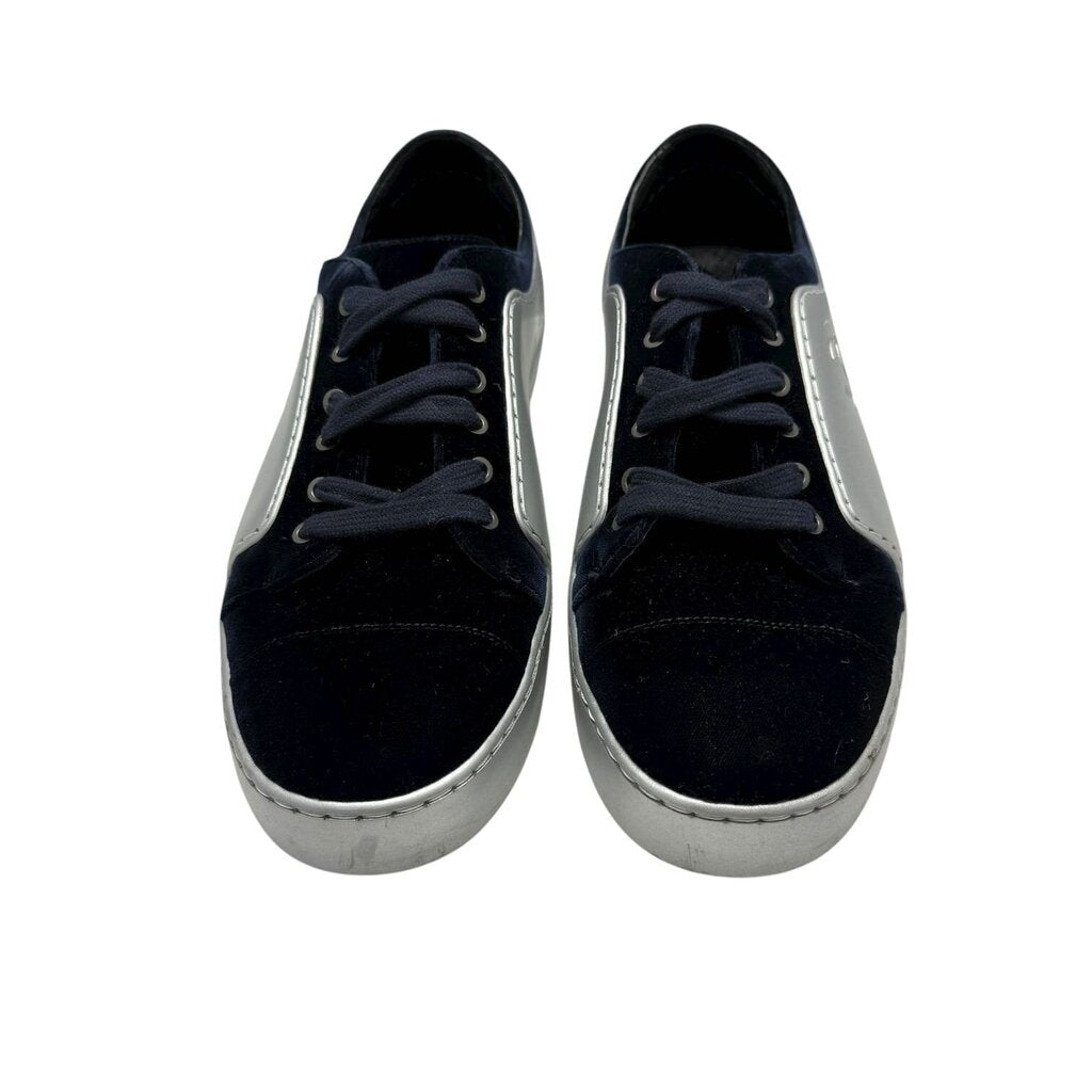 Chanel Leather in Metallic Velvet Sneaker Trainer